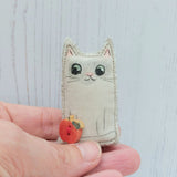 Apple cat Fabric figurine - teacher gift