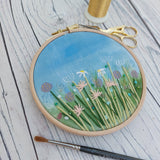 Pretty floral textile  art in 5" hoop