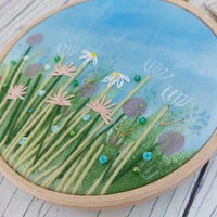 Pretty floral textile  art in 5" hoop