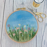 Pretty floral textile  art in 5" hoop