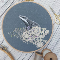 Badger hoop art - 8" embroidery hoop art