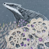 Badger hoop art - 8" embroidery hoop art